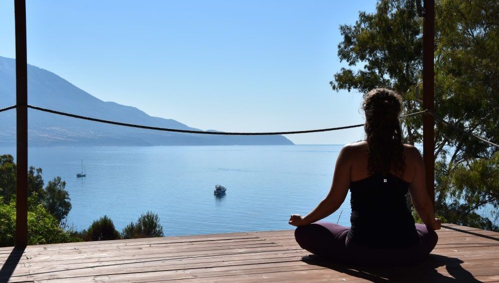 Outdoor relaxation with a Mat in greece